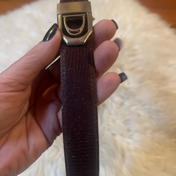 Burgundy Lizard Snakeskin Embossed Leather VTG Pristine - Picture 6 of 6